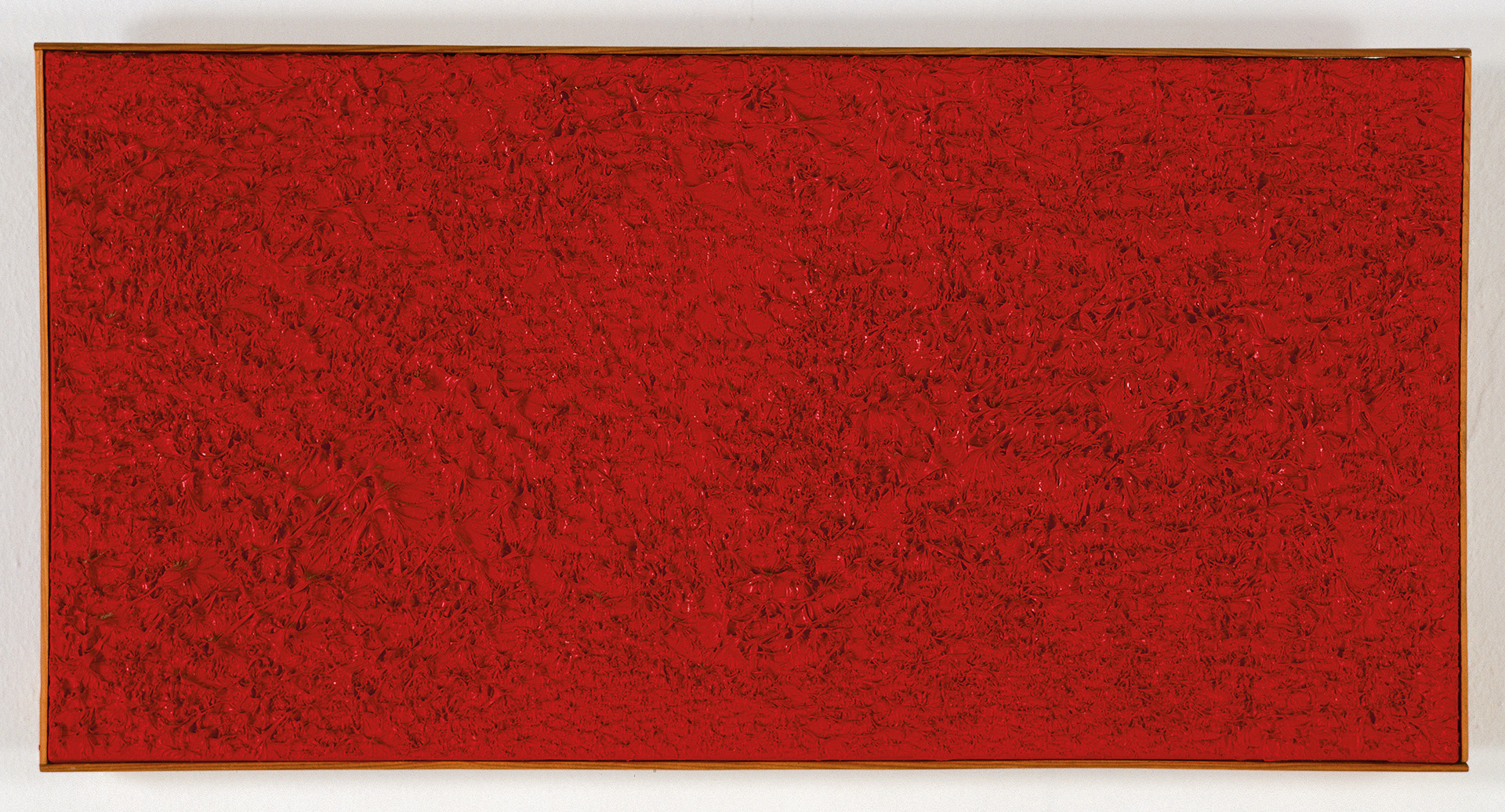 Bernard Aubertin, Structures monochromes rouges: A (Monochrome rote Struktur: A), 1959, Öl auf Leinwand, 35 x 70 cmFoto: Philipp Schönborn, München