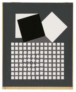 Victor Vasarely, Eridan II, Nr. 1044, Entwurf für ein 1957 geschaffenes Werk, 1955, wasserfeste Temperafarbe auf Karton 40 x 33,5 cm | © Bildrecht, Wien 2024Foto: Archiv Lenz Schönberg